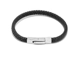 LBM-474,Stainless Steel Clasp Leather Bracelet-Gold Blue, Silve Blue or Gold Black color, Width-6mm,Length-8''
